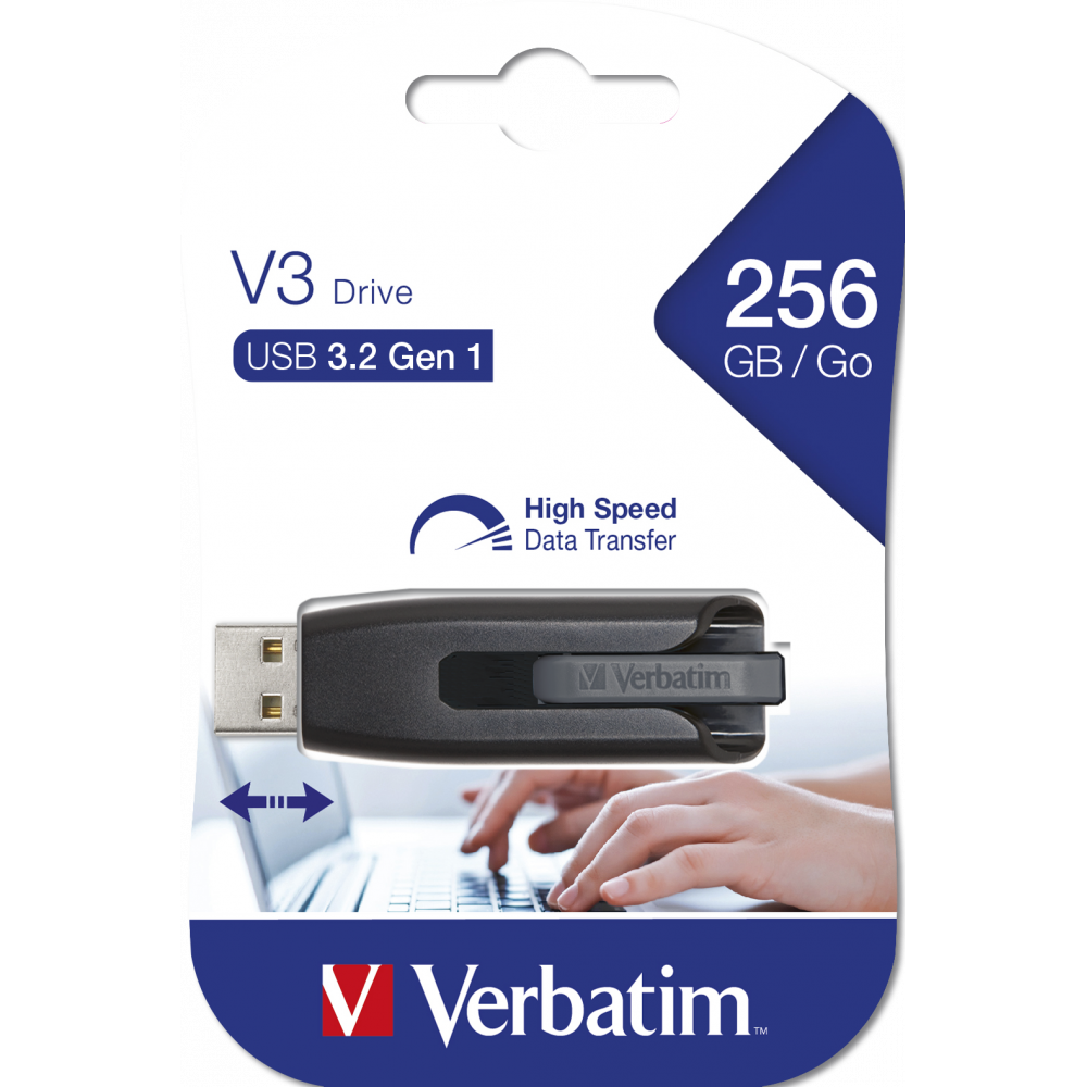 Флеш-накопитель Verbatim V3 256GB, USB 3.2 Gen1, R/W 120/25 МБ/с