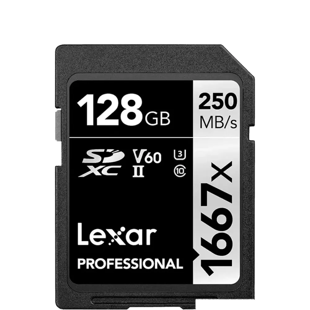 Карта памяти Lexar Professional 1667x Silver SDXC 128GB UHS-II U3 V60, R/W 250/120 МБ/с
