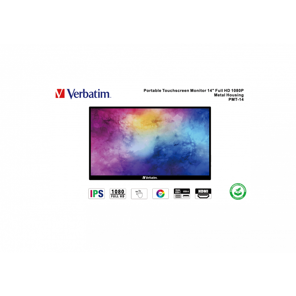Портативный сенсорный монитор Verbatim PMT-14 Portable Touchscreen Monitor 14" Full HD 1080p