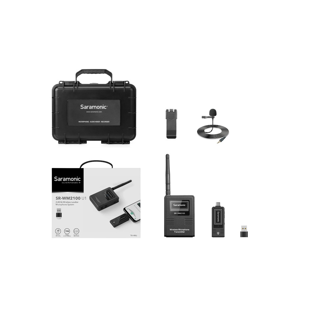 Радиосистема Saramonic SR-WM2100 U1 приемник + передатчик, 2,4ГГц, разъем USB/Type-C