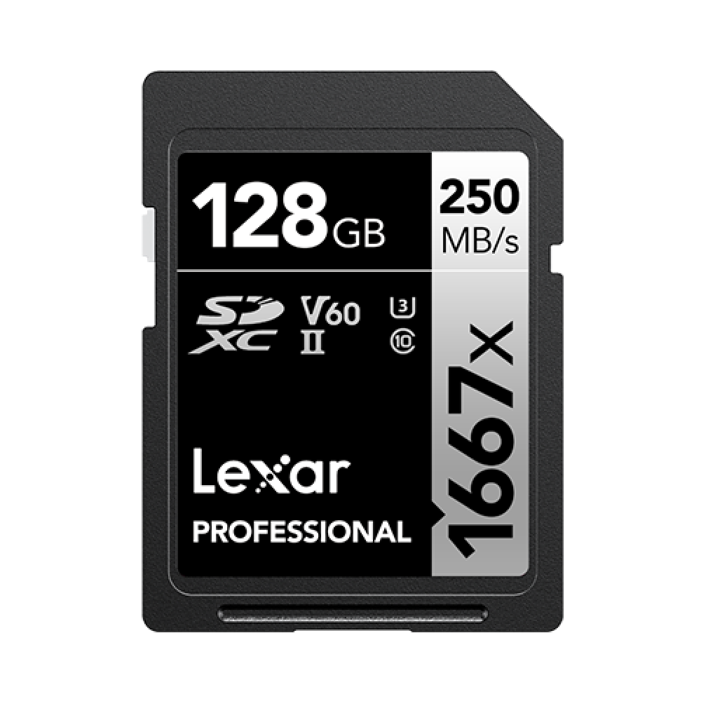 Карта памяти Lexar Professional 1667x Silver SDXC 128GB UHS-II U3 V60, R/W 250/120 МБ/с