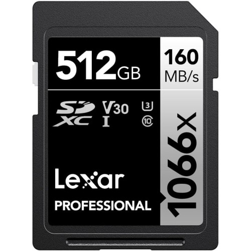 Карта памяти Lexar Professional 1066x Silver SDXC 512GB UHS-I U3 V30, R/W 160/120 МБ/с