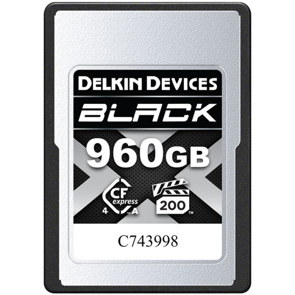 Карта памяти Delkin Black CFexpress 4.0 Type A 960GB VPG200, R/W 1830/1710 МБ/с