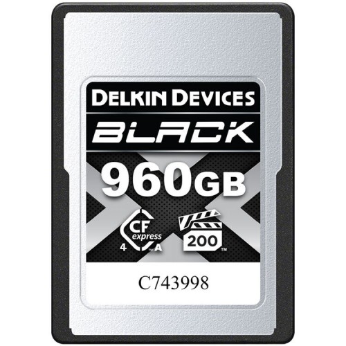 Карта памяти Delkin Black CFexpress 4.0 Type A 960GB VPG200, R/W 1830/1710 МБ/с