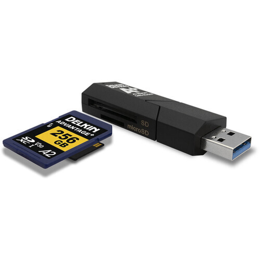 Кардридер Delkin Devices Advantage Plus SD / MicroSD A2 USB 3.1