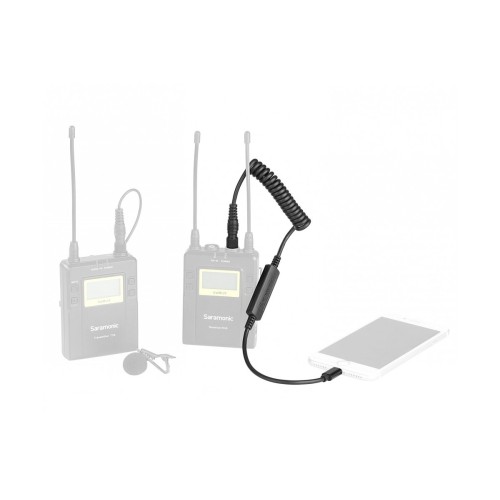 Кабель Saramonic LC-C35 переходник с 3,5мм TRS с закруткой на Lightning, стерео, длина 37-45 см