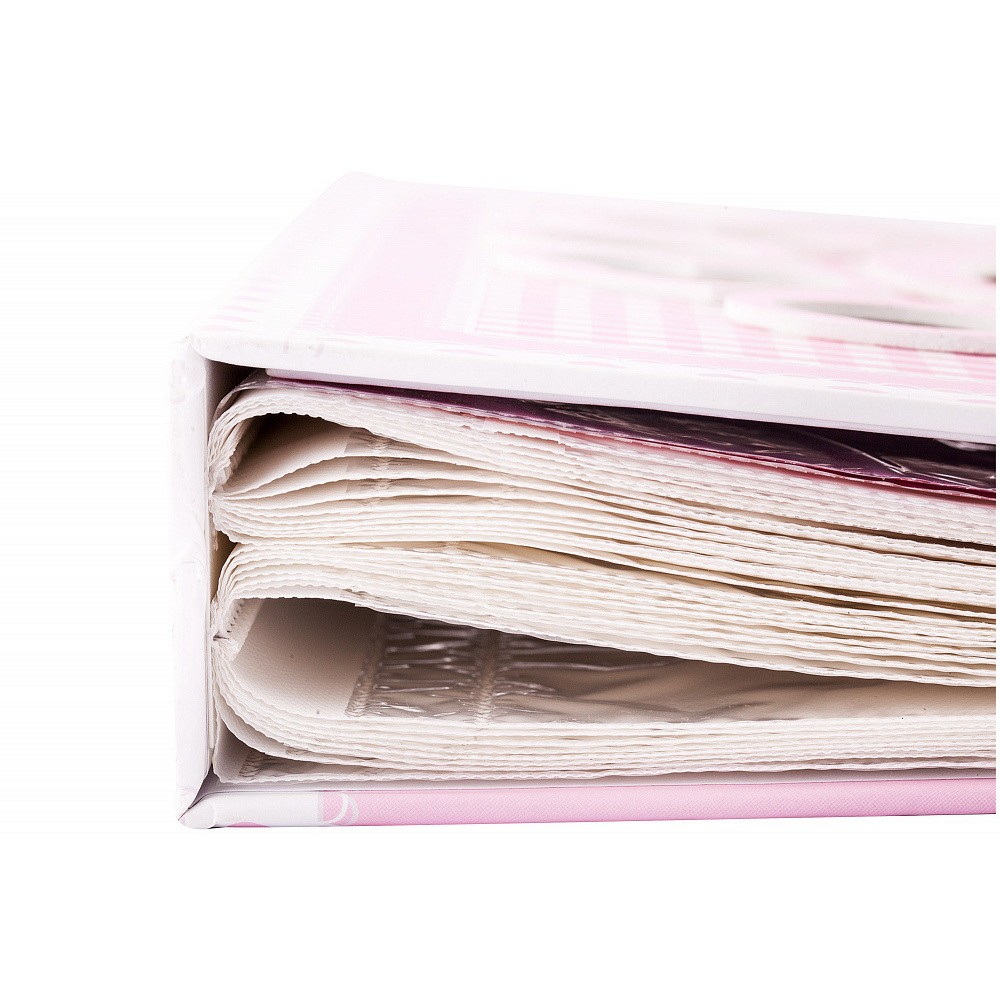 Фотоальбом Innova Baby's First Year 10x15/15x20 на 200/20 фото, с кармашками, картон, розовый