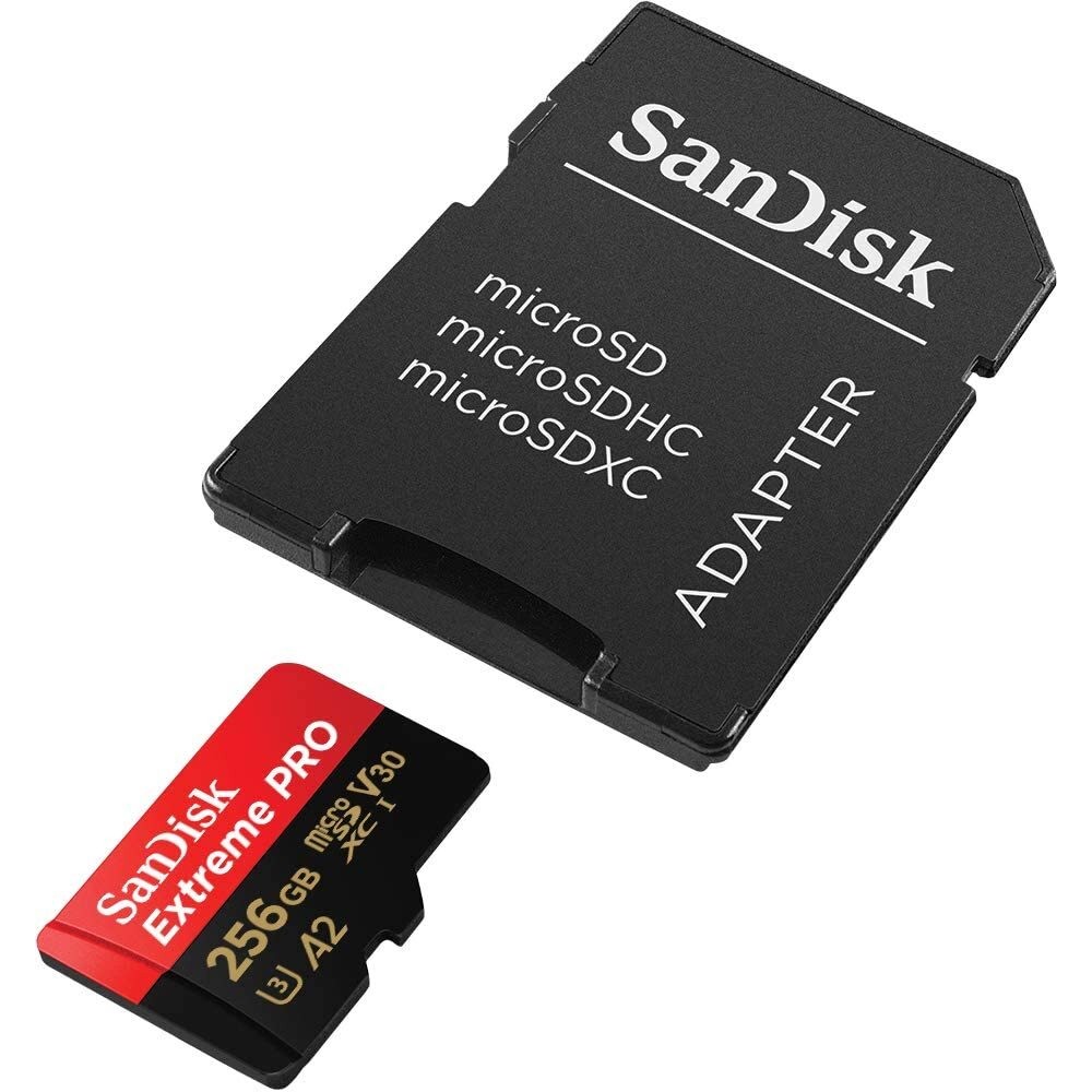Карта памяти SanDisk Extreme Pro microSDXC 256GB UHS-I U3 V30 A2, R/W 200/140 МБ/с с адаптером