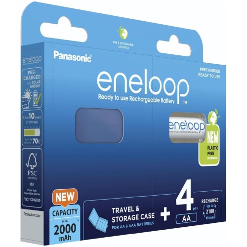 Аккумулятор Panasonic Eneloop BK-3MCDEC4BE 2000 mAh 4шт AA с кейсом