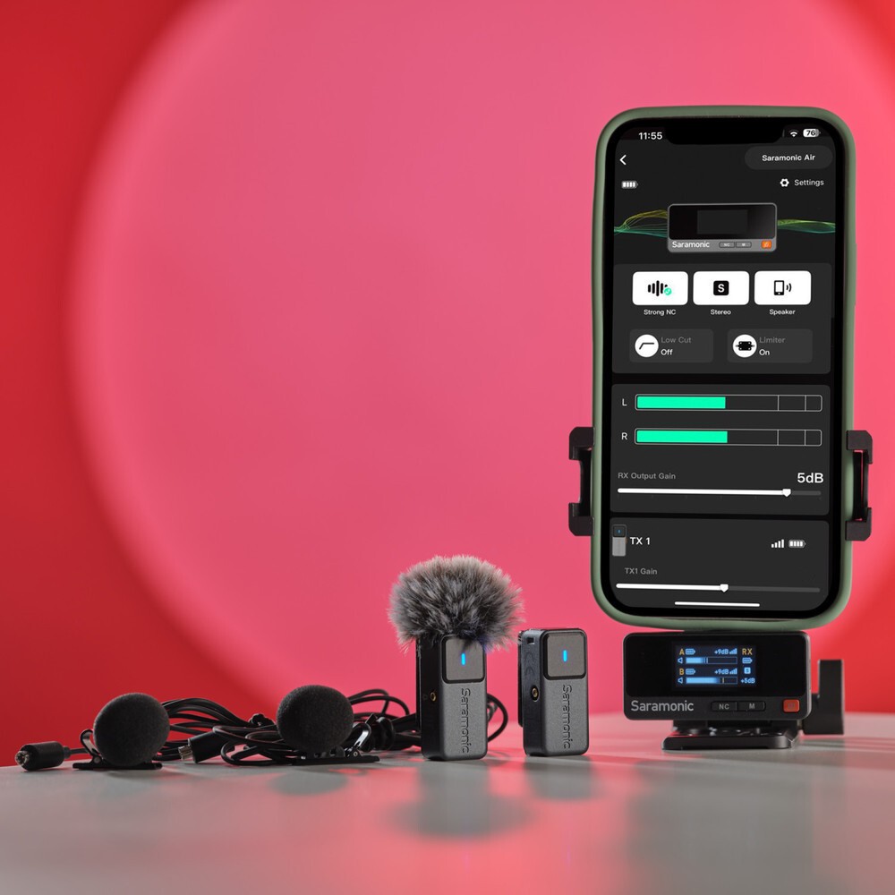 Радиосистема Saramonic Air-02 (TX+TX+RX) приёмник + 2 передатчика универсальная c петличками