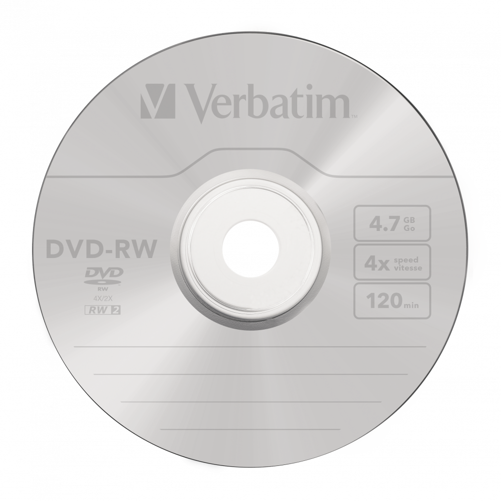 Оптический диск Verbatim DVD-RW 4.7GB 4X SERL Matt Silver, Slim Case, 5 шт
