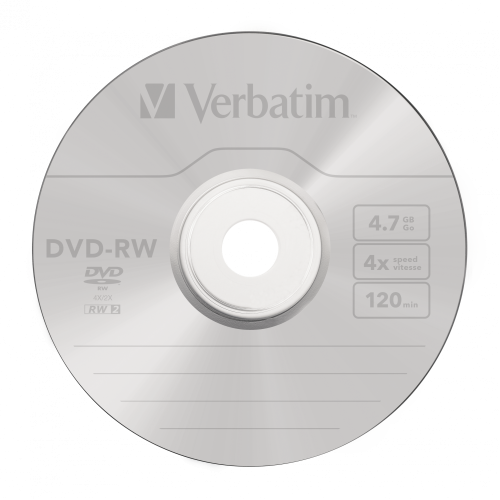 Оптический диск Verbatim DVD-RW 4.7GB 4X SERL Matt Silver, Slim Case, 5 шт