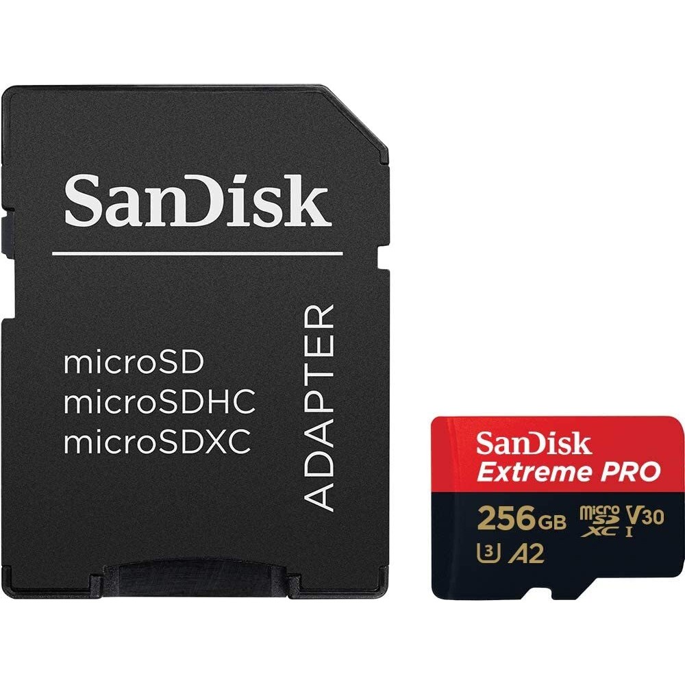 Карта памяти SanDisk Extreme Pro microSDXC 256GB UHS-I U3 V30 A2, R/W 200/140 МБ/с с адаптером