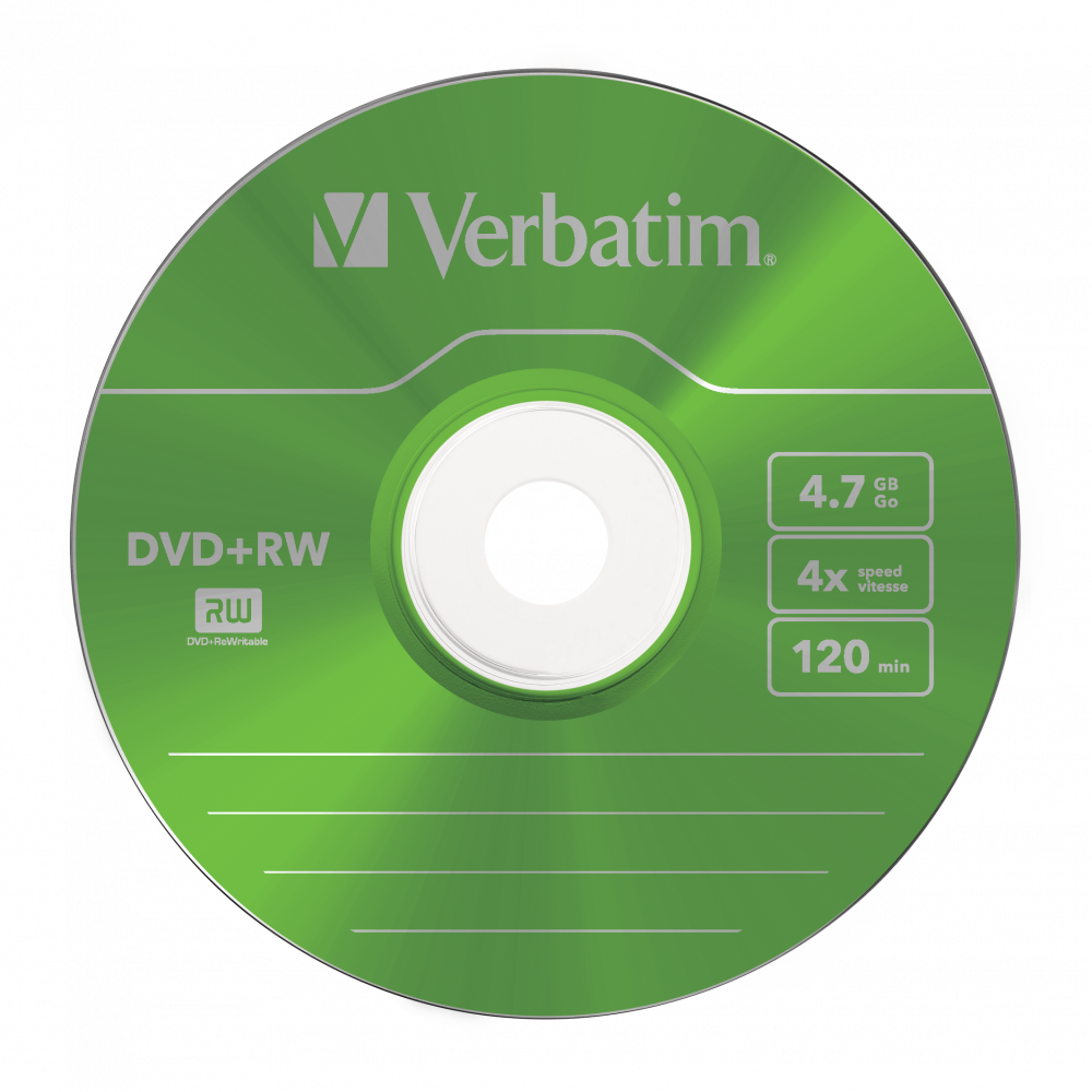 Оптический диск Verbatim DVD+RW 4.7GB 4X SERL Colour, Slim Case, 5 шт