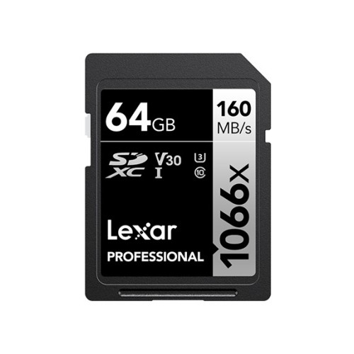 Карта памяти Lexar Professional 1066x Silver SDXC 64GB UHS-I U3 V30, R/W 160/70 МБ/с