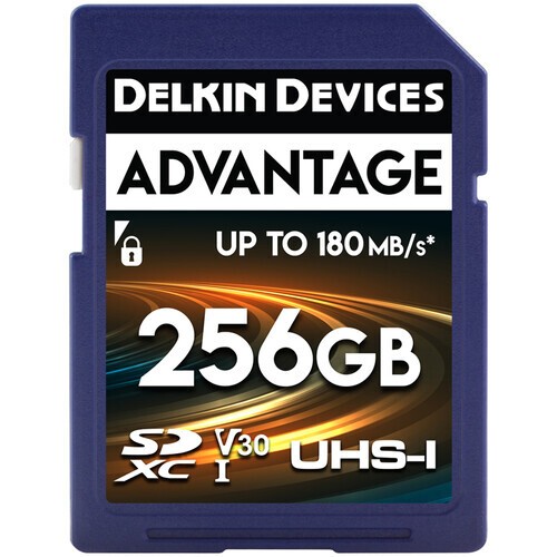 Карта памяти Delkin Devices Advantage SDXC 256GB UHS-I U3 V30, R/W 180/100 МБ/с