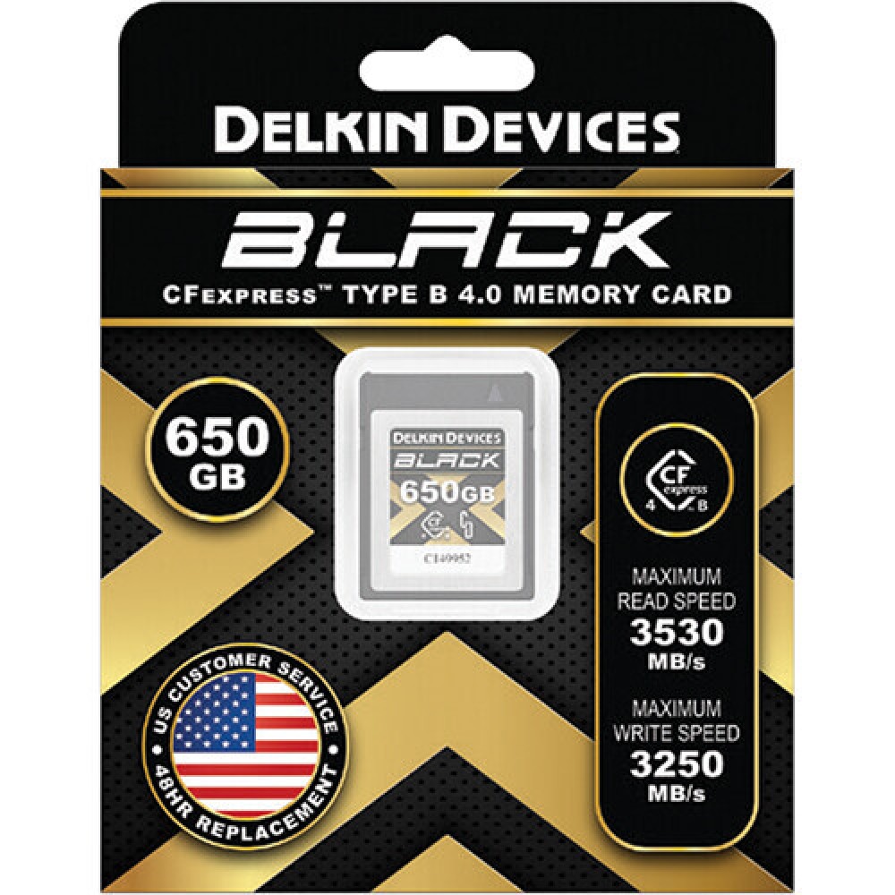 Карта памяти Delkin Devices Black 4.0 CFexpress Type B 650GB, R/W 3530/3250 МБ/с