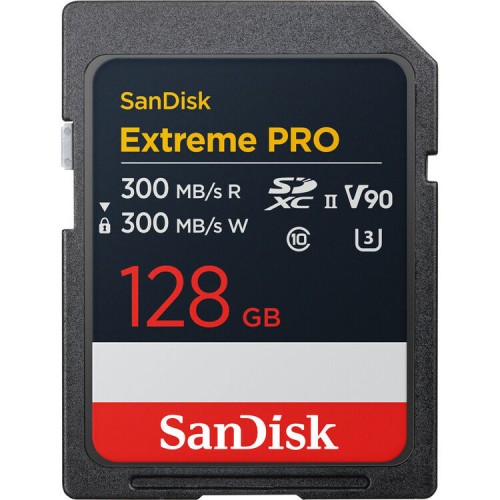 Карта памяти SanDisk Extreme Pro SDXC 128GB UHS-II U3 V90, R/W 300/300 МБ/с