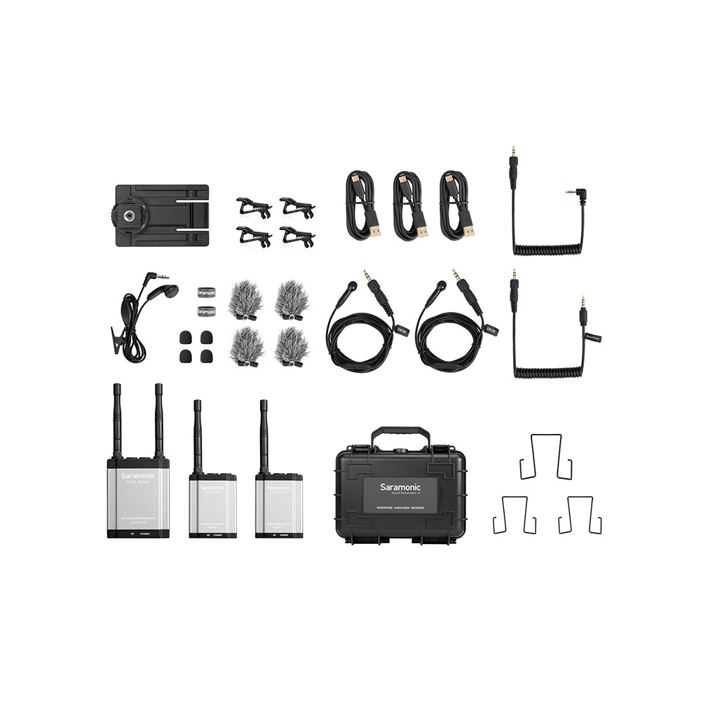 Радиосистема Saramonic Vlink2 Kit2 RX+TX+TX приемник + 2 передатчика, 2,4ГГц, разъем 3,5 мм
