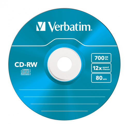 Оптический диск Verbatim CD-RW 700MB 12X Colour, Slim Case, 5 шт