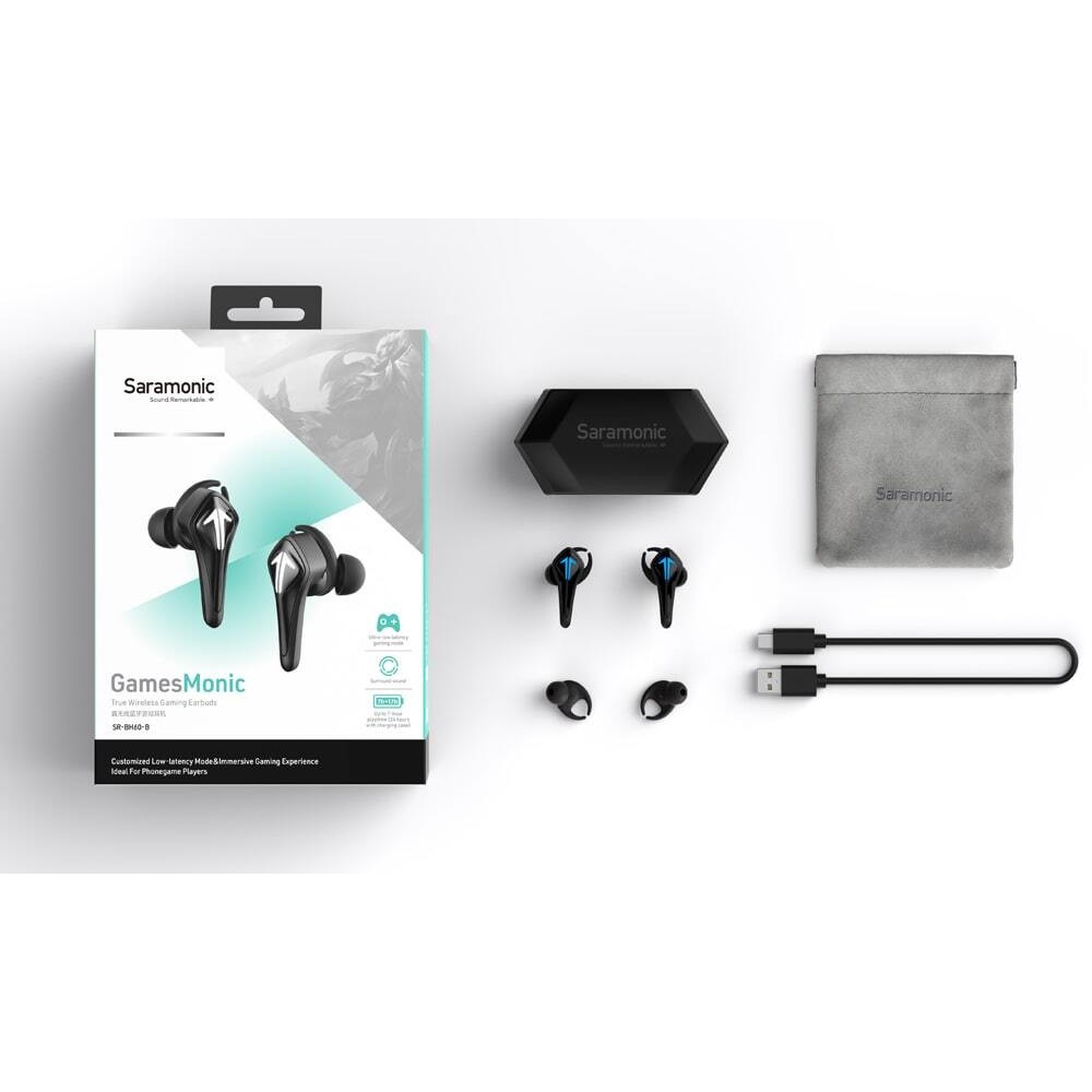 Наушники Saramonic SR-BH60-B беспроводные внутриканальные черные