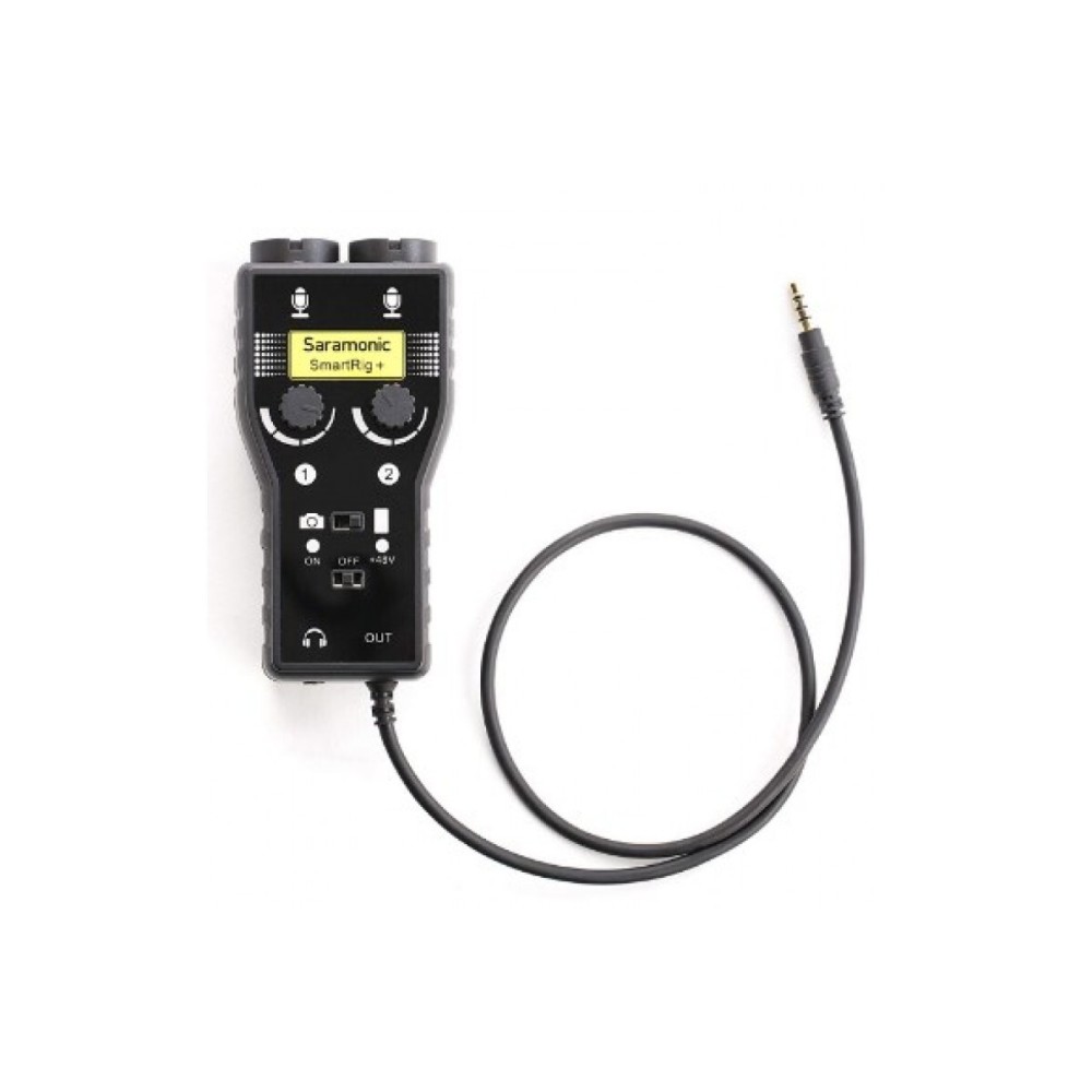 Микшер Saramonic SmartRig+ 2-канальный, вход: 2х XLR / 2х 1/4" / 2х 3,5 мм; выход: 3,5 TRS/TRRS