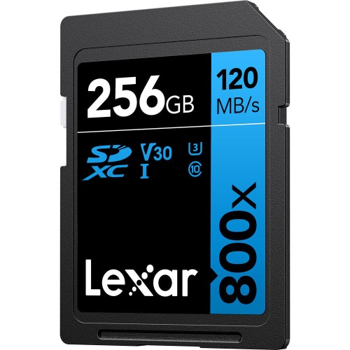 Карта памяти Lexar High-Performance 800x Blue SDXC 256GB UHS-I U3 V30, R/W 120/45 МБ/с