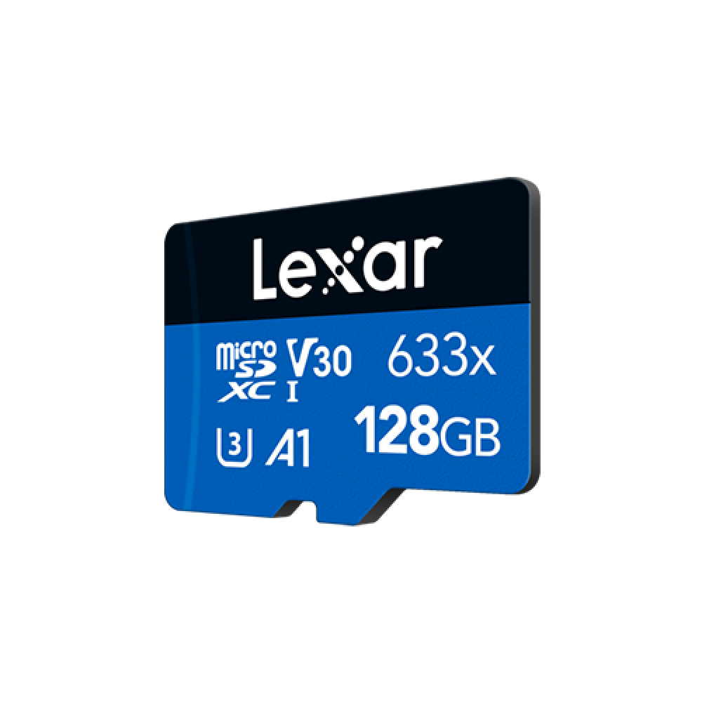 Карта памяти Lexar High-Performance 633x Blue microSDXC 128GB UHS-I U3 V30 A1, R/W 100/45 МБ/с с ада