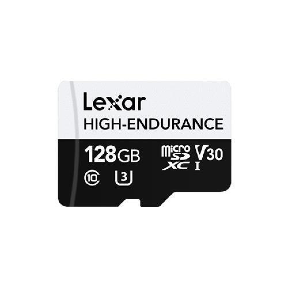 Карта памяти Lexar High-Endurance microSDXC 128GB UHS-I U3 V30 A1, R/W 100/45 МБ/с