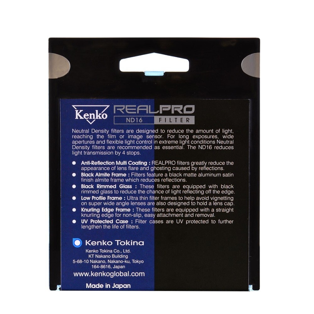 Светофильтр Kenko REALPRO ND16 нейтрально-серый 72mm