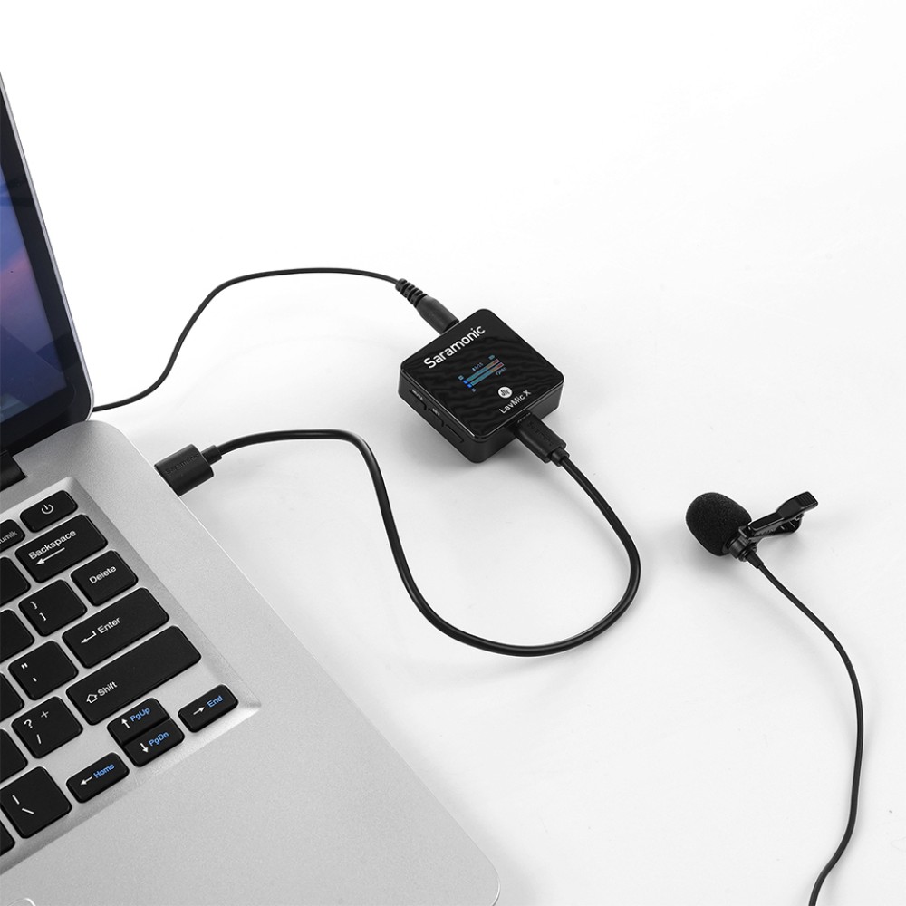 Адаптер Saramonic LavMic X с экраном и петличкой, вход: 3,5; выход: 3,5 TRS/TRRS, USB-C