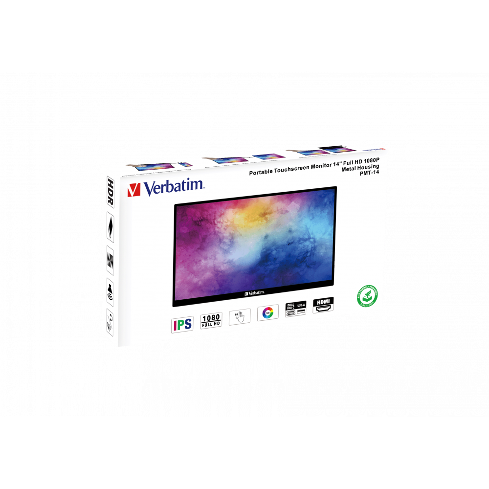 Портативный сенсорный монитор Verbatim PMT-14 Portable Touchscreen Monitor 14" Full HD 1080p