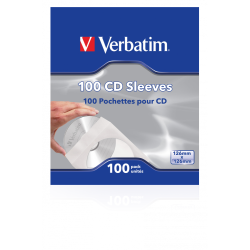 Конверты Verbatim 100 CD Sleeves для оптических дисков, бумажные, 100 шт