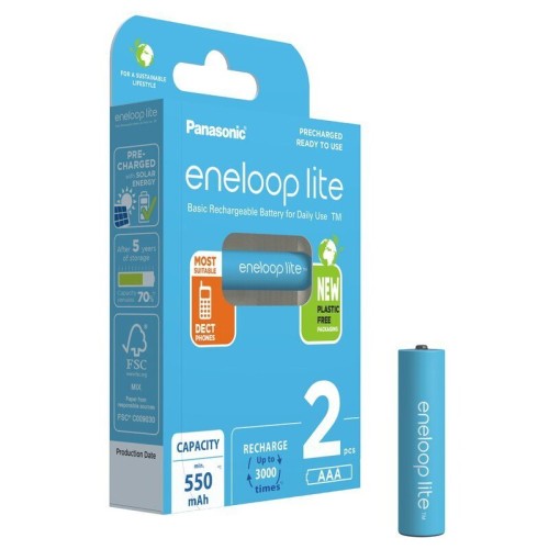 Аккумулятор Panasonic Eneloop Lite BK-4LCCE/2DE 550 mAh 2шт AAA