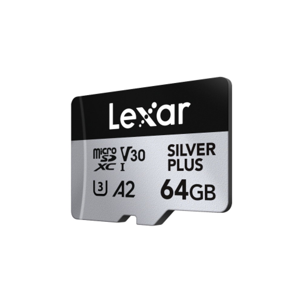 Карта памяти Lexar Professional SILVER PLUS microSDXC 64GB UHS-I U3 V30 C10 A2, R/W 205/100 МБ/с